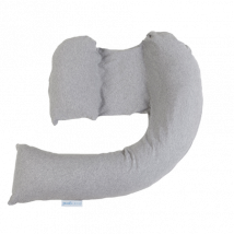 DreamGenii Zwangerschaps- en Voedingskussen – Grijs Gemêleerd