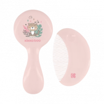 Kikka Boo Kam en Borstel met Natuurlijke Haren - Savanna Pink