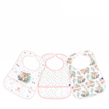 Kikka Boo Eva Terry Bib With Catcher - Savanna Pink - 3 stuks