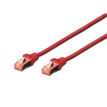 DIGITUS Patchkabel Cat6  S/FTP 2xRJ45  3.0m rot  Hebelschutz Polybeutel
