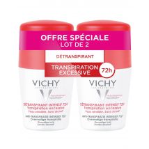 Vichy - Lot De 2 Détranspirant Intensif 72h - Roll-on - 50ml - Tout Type De Peau