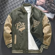 Ede Baseball Uniforme Hommes S Automne Hiver Rétro Veste Haut Ample Broderie Bomber Tide