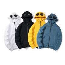 Sweat à capuche pour hommes, marque tendance, printemps automne hiver, lunettes CP pour couple avec lentilles circulaires et sweat à capuche zippé