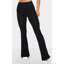 Basic pantalon évasé en jersey noir, Noir