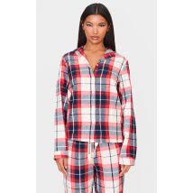 PRETTYLITTLETHING Chemise bleu marine à carreaux et manches longues, Bleu Marine