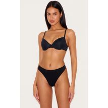 Soutien-gorge T-shirt noir à armatures, Noir