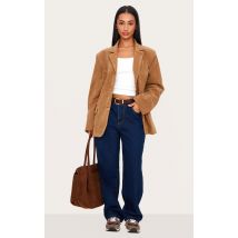 Petite Veste longue en suédine camel, Camel