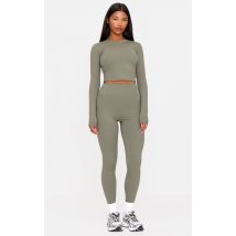 Legging en Sculpt vert olive à taille très haute, Vert Olive