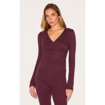 Top cache-coeur long prune froncé, Prune