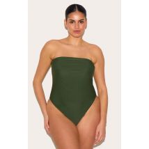 Plus Maillot de bain kaki sans bretelles, Kaki