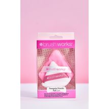 Brushworks Pink Triangular Powder Puff Duo, Pink