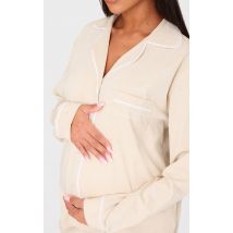 Haut de Pyjama Maternité Mama Longues Manches Sable, Sable