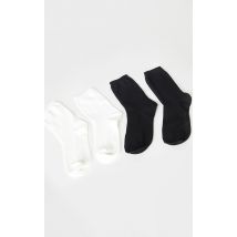 Lot de 2 paires de chaussettes style sport Noir & blanc, Multicolore
