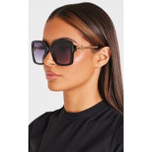 Femme PRETTYLITTLETHING Lunettes de soleil oversize carrées noires
