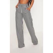 Shape Pantalon large noir et blanc à rayures, Noir