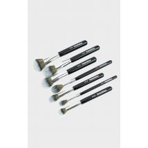 Peaches & Cream 7 Piece Face Makeup Brush Set Black, Black