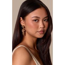 Gold Textured Draped Heart Earrings