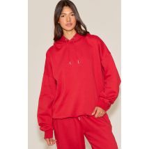 Sweat à capuche oversize rouge vif, Rouge Vif