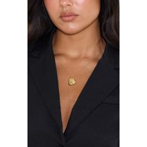 Collier plaqué or à pendentif lisse, Doré
