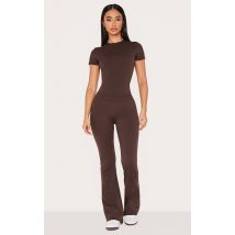 Petite Pantalon de yoga flare en Sculpt espresso à taille haute, Espresso
