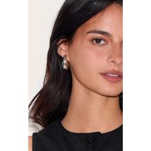 Boucles d'oreilles argentées XXL à mini goutte d'eau, Argenté