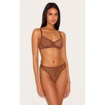 Soutien-gorge en mesh chocolat à armatures, Chocolat