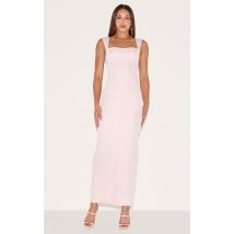 Tall Robe longue moulante tissée rose, Rose