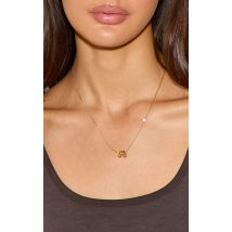 Collier résistant à l'eau doré à pendentif bulle initiale "M", Doré