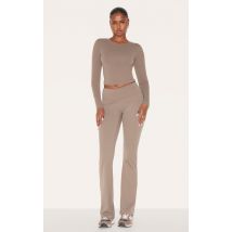 Pantalon de yoga droit en Sculpt marron, Marron
