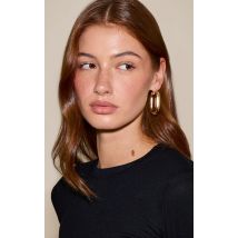 Gold Tubular Chunky Hoop Earrings