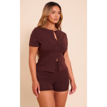 Shape Short chocolat à taille haute, Chocolat