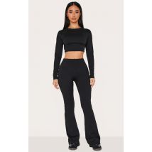 Petite Pantalon de yoga flare en Sculpt noir à taille haute, Noir