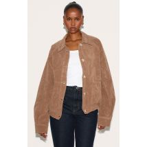 Veste oversize en suédine beige, Beige