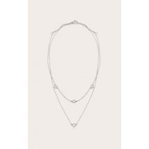 Collier plaqué argent à étoiles strassées, Argenté