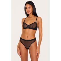 Soutien-gorge en mesh noir à armatures, Noir