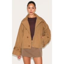 Trench cache-coeur en toile taupe, Taupe