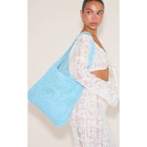 Sac à main en raphia bleu turquoise, Bleu turquoise