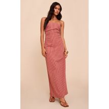 Robe bustier droite rouille froncée, Rouille