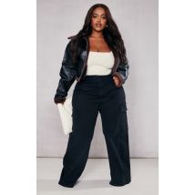 Plus Jean cargo large noir, Noir