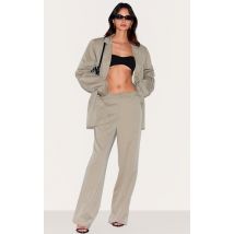 Pantalon large argile à ourlets fendus, Argile