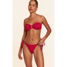 Haut de bikini bandeau texturé fuschia, Fuchsia