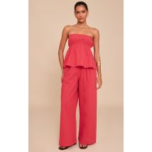 Pantalon large fluide rouge tomate, Rouge Tomate