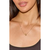 Collier Initiale E Bulle Doré Résistant à l'Eau, Doré