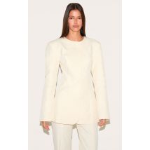 Blazer de tailleur ajusté amande, Amande