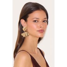 Gold Pleated Twist Statement Earrings