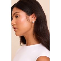 Boucles d'oreilles lisses plaquées argent en gouttes d'eau, Argenté