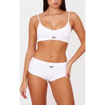 PRETTYLITTLETHING Slip-culotte blanc sans coutures à badge, Blanc