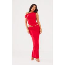 Femme Jupe longue douce rouge à taille basse | Taille 38