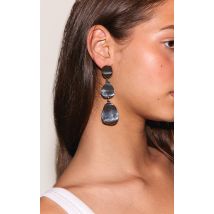 Boucles d'oreilles ovales drapées texturées argentées, Argenté