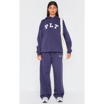 Jogging large bleu à logo "PLT", Bleu